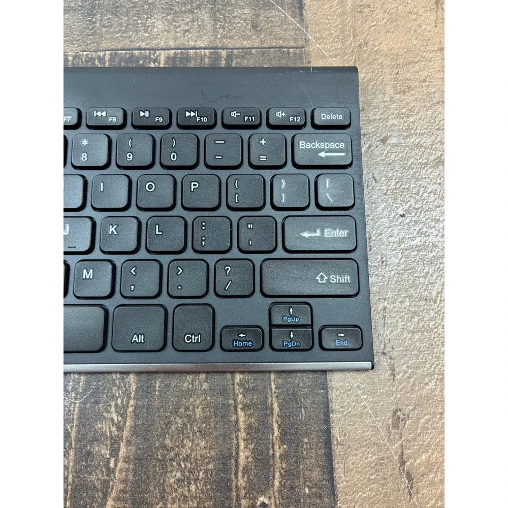 Arteck Ultra-Slim Bluetooth Keyboard Black Stainless Steel Rechargeable Tested